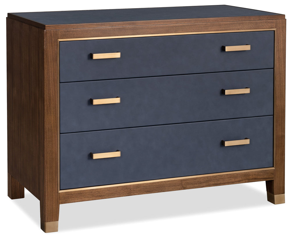 Melange - Gene Accent Drawer Chest - Brown / Blue