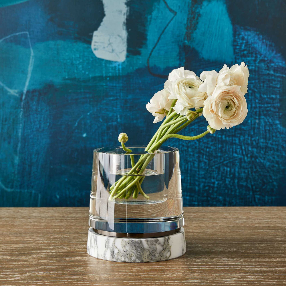 Optic - Marble Candleholder / Vase - Gray / White