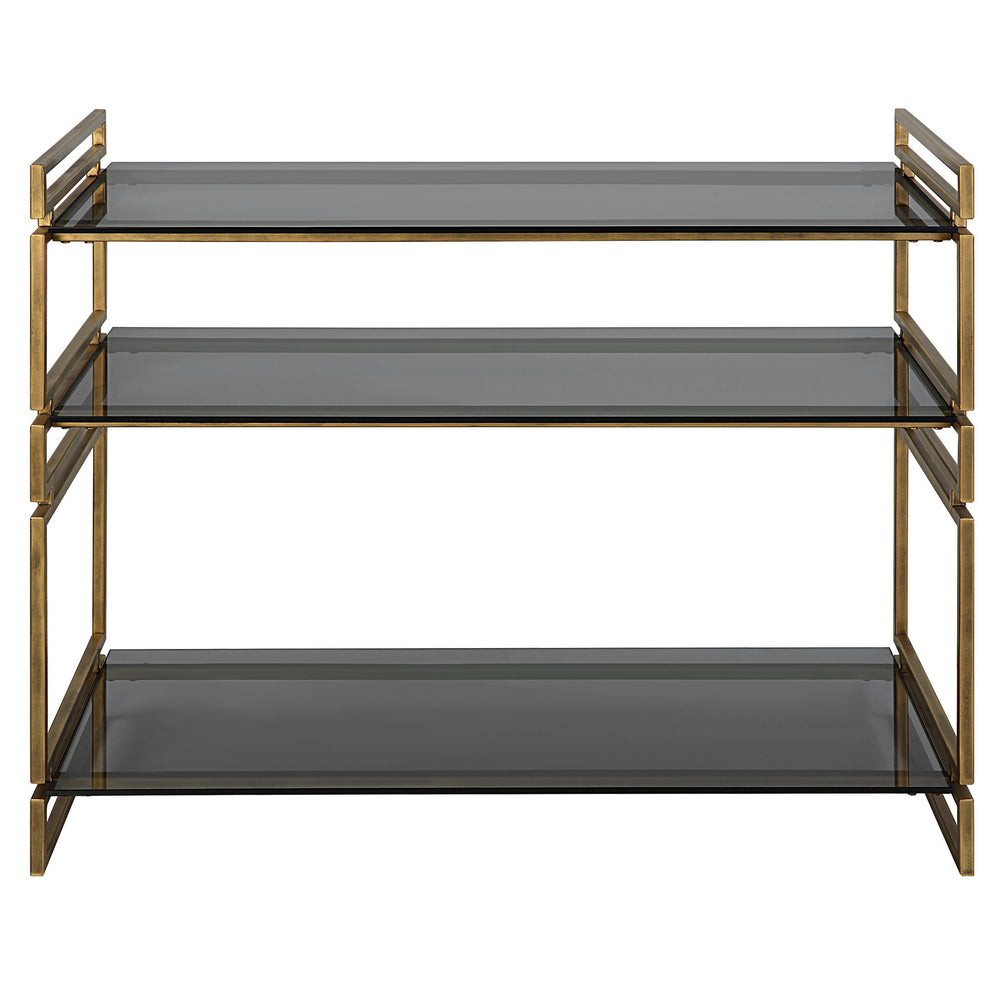 Stacked Up - Glass Console Table - Gray
