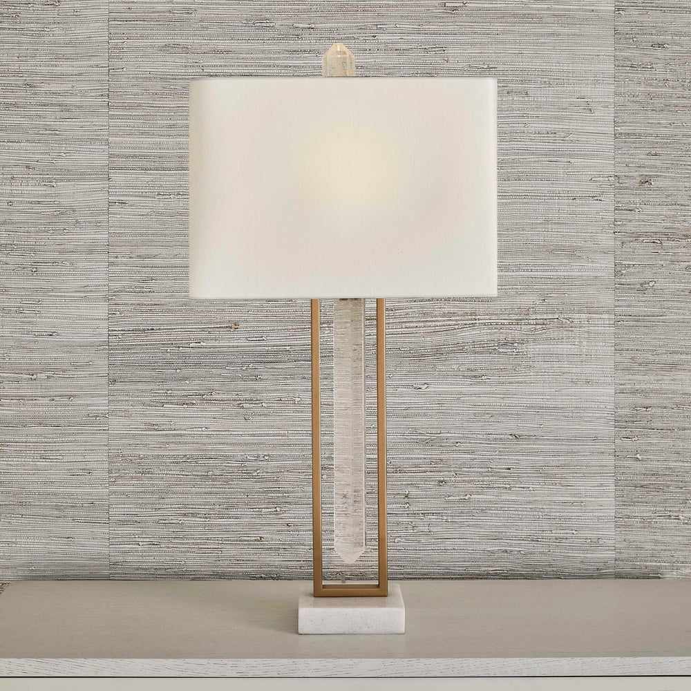 Jeweled Point - Table Lamp - Brass / Gold / White