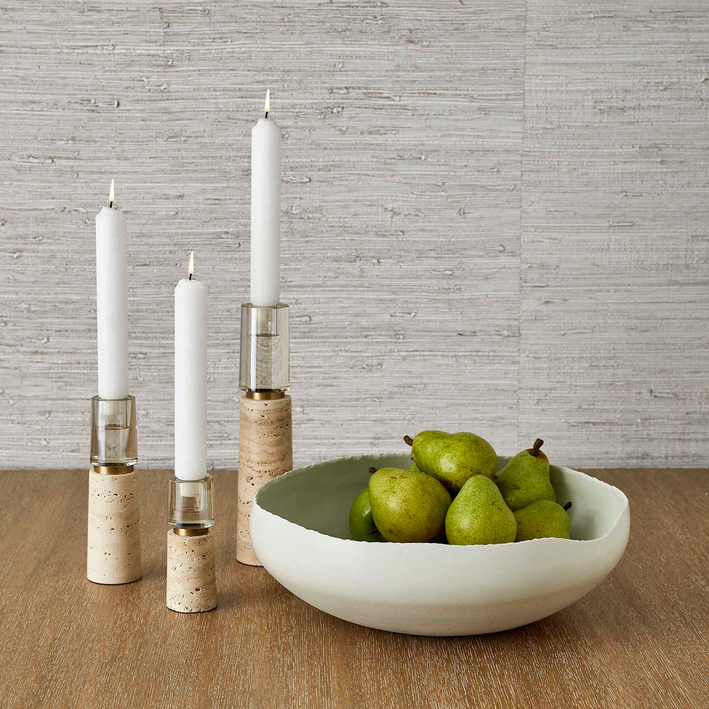 Optic - Candleholders (Set of 3) - Travertine
