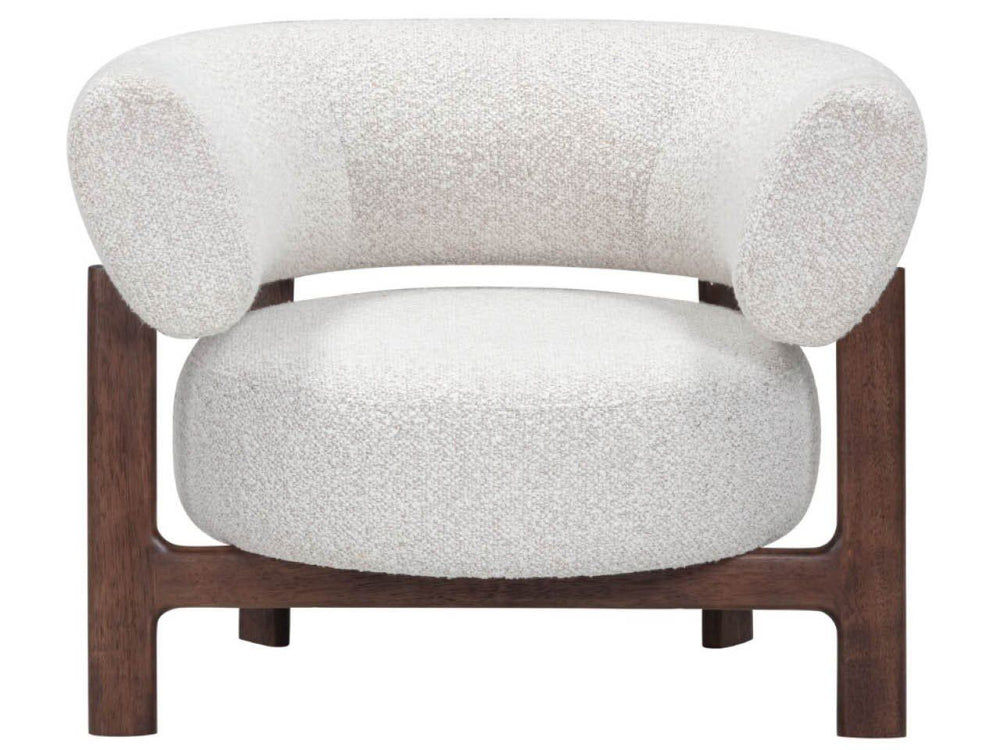 Kylo - Lounge Chair - White / Dark Brown