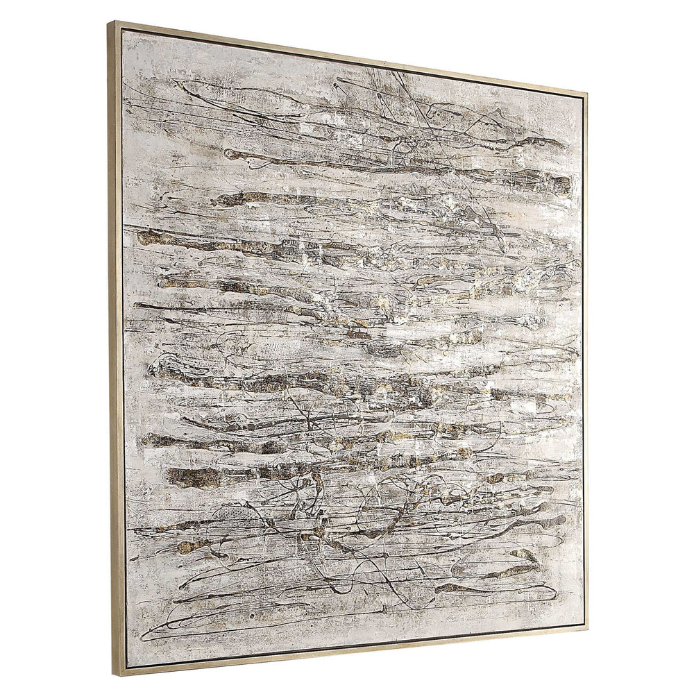 Scribbles - Hand Painted Canvas - Black / Brown / Gray