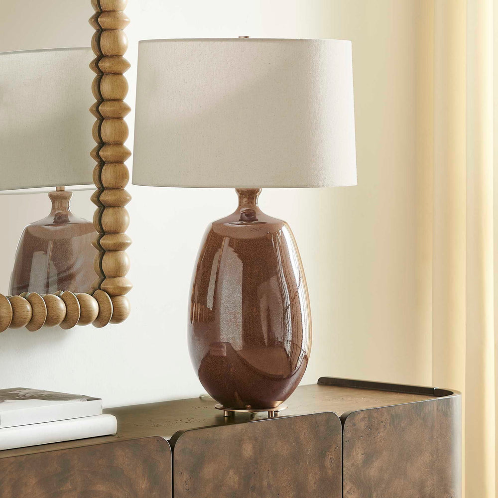 Vinson - Glossy Table Lamp - Brown