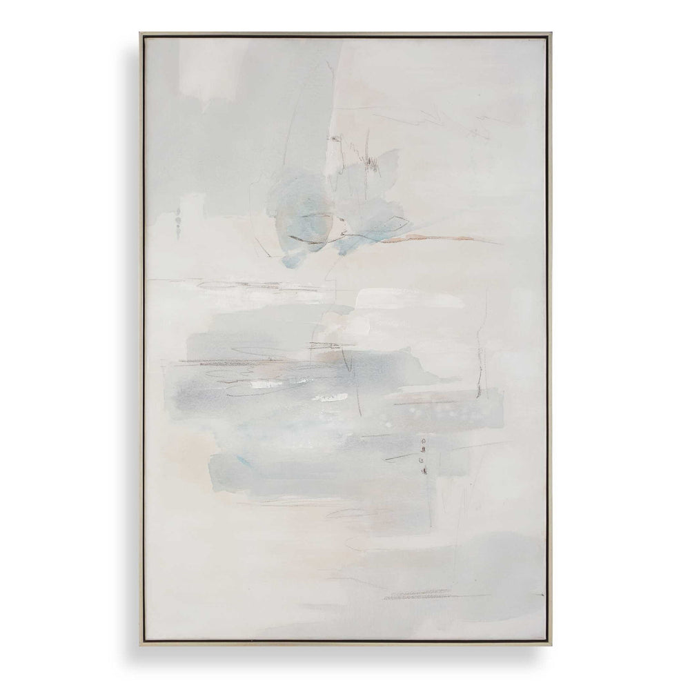 One And Only - Hand Painted Abstract Art - Blue / Brown / Gray / White