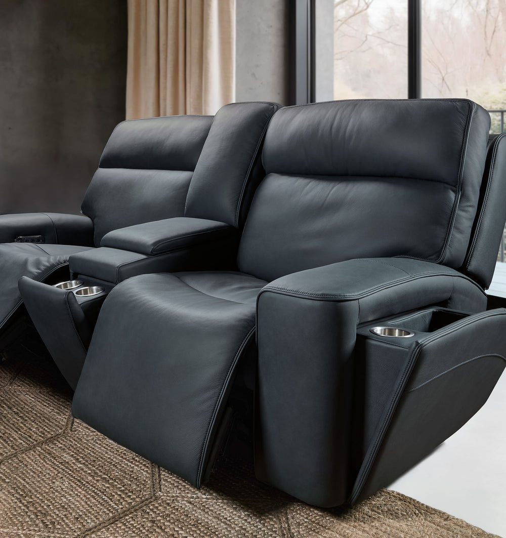 MS - Riverton Power Gliding Console Loveseat With Power Headrest And Lumbar