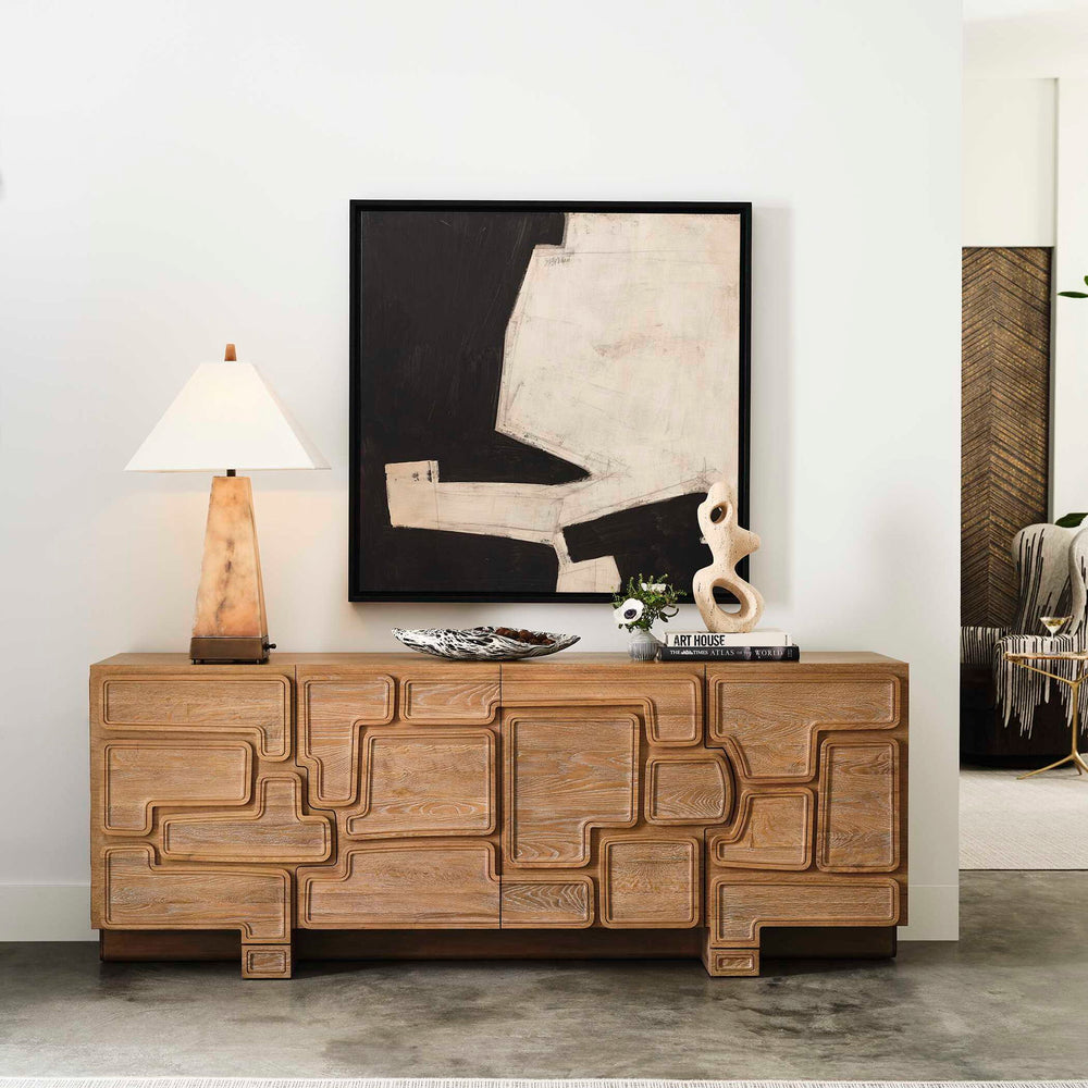 Parcel - 4 Door Cabinet - Light Brown