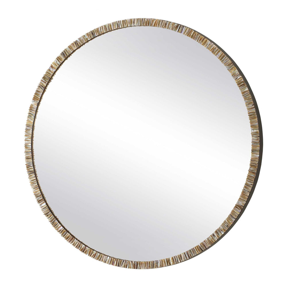 Odeon - Shell Inlay Round Mirror - Bronze