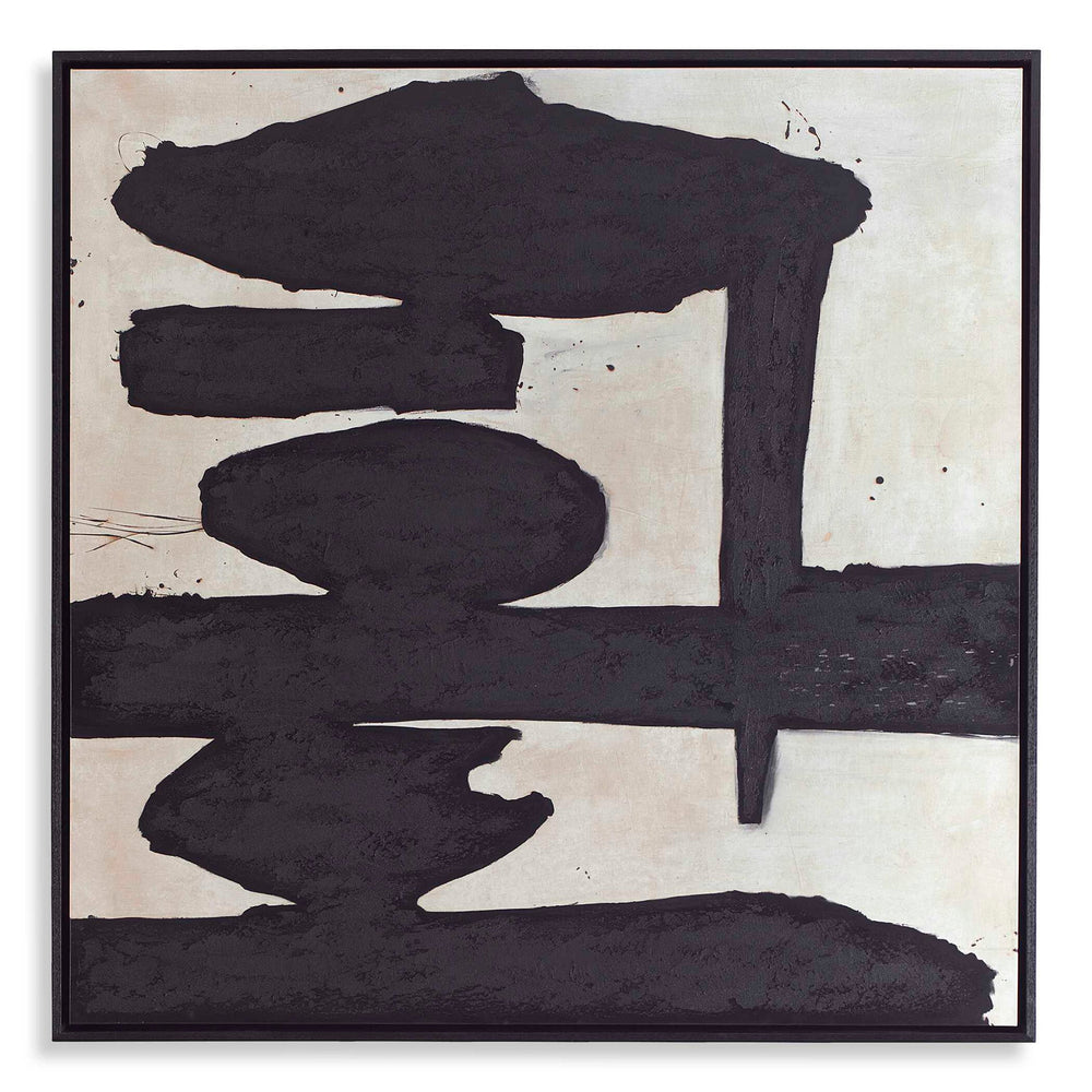 Rock On - Framed Canvas - Black / Beige