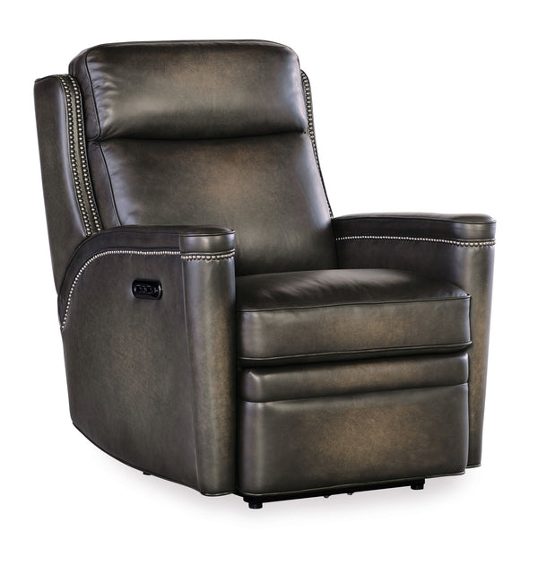 MS - Hamilton Power Recliner With Power Headrest - Dark Brown