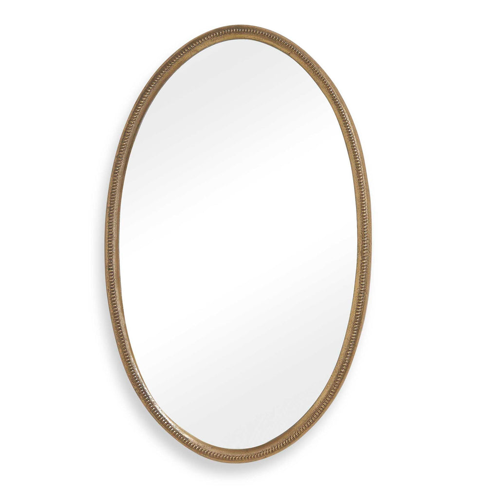 Ellis - Beaded Oval Mirror - Brass