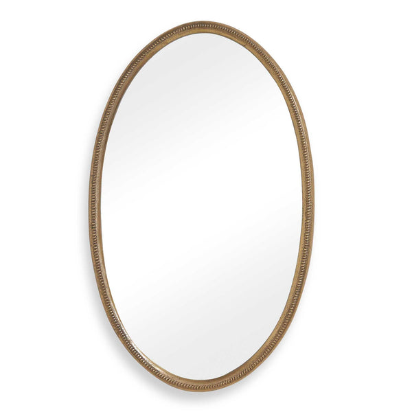Ellis - Beaded Oval Mirror - Brass