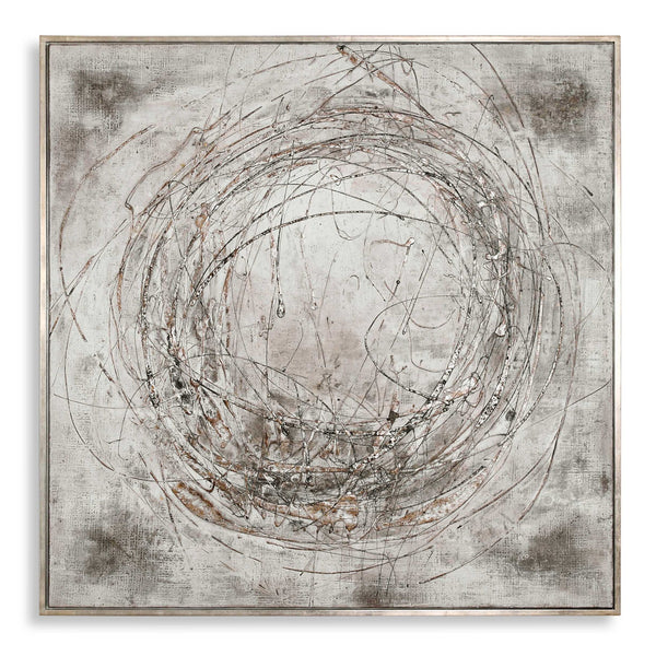 Graffiti - Hand Painted Canvas - Gray / White