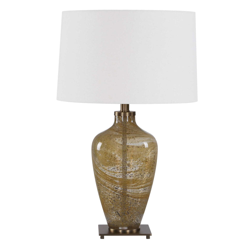 Rainer - Blown Glass Table Lamp - Brown / White