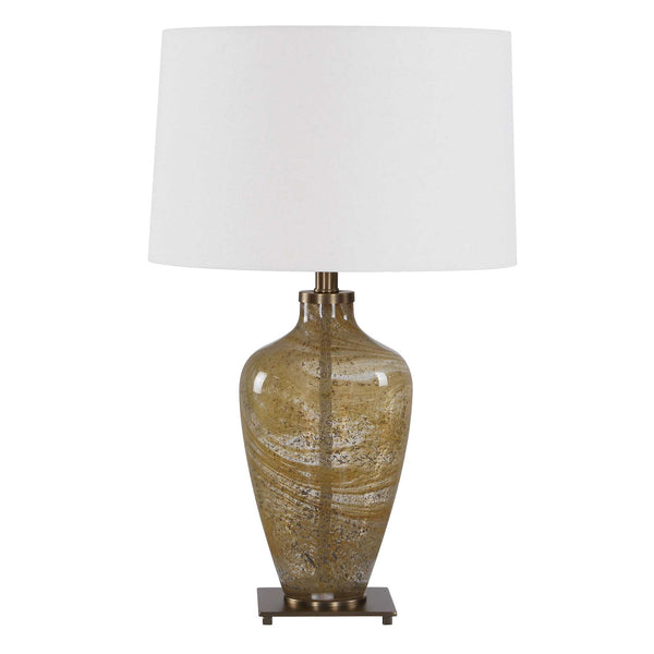 Rainer - Blown Glass Table Lamp - Brown / White