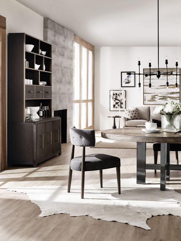 Curata - Upholstered Chair - Dark Gray / Dark Brown