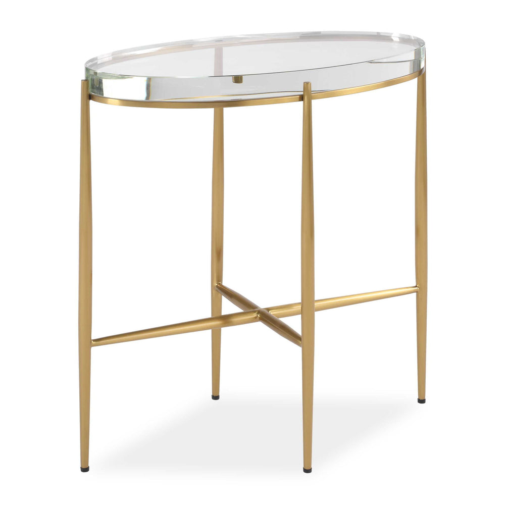 Crystal Clear - Accent Table - Brass