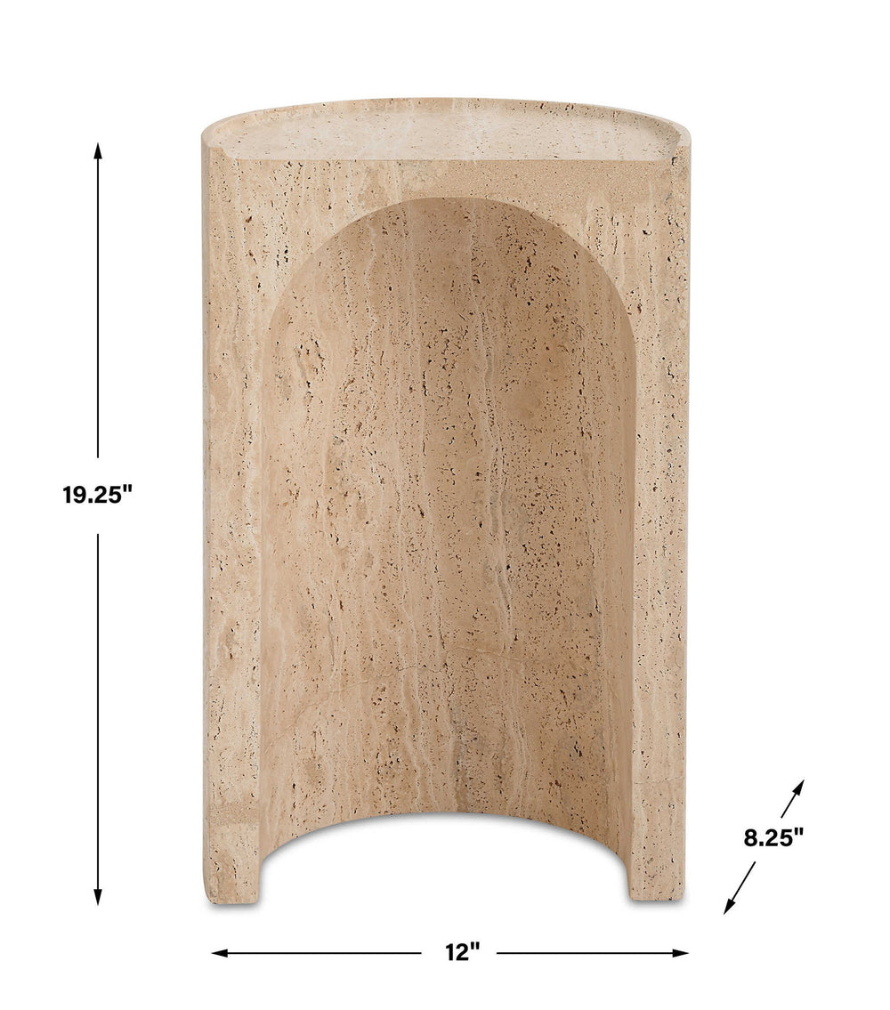 Basilica - Accent Table - Brown / White