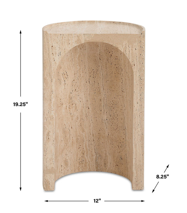 Basilica - Accent Table - Brown / White
