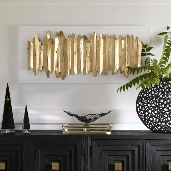 Lev - Metal Wall Decor - White & Gold