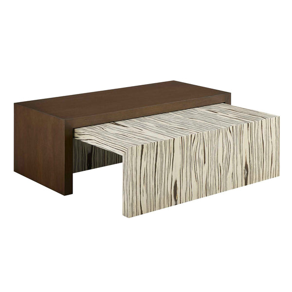 Woodland Code - Nested Coffee Tables (Set of 2) - Dark Brown / Beige