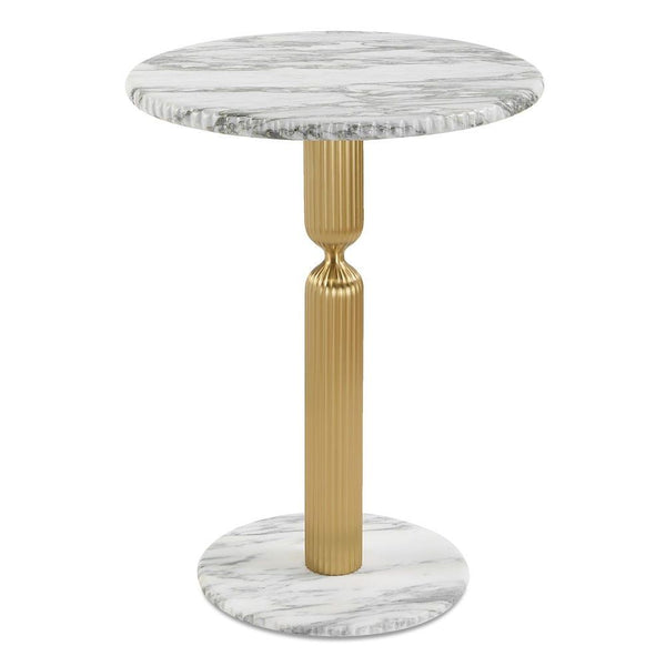 In a Pinch - Accent Table - Brass / White