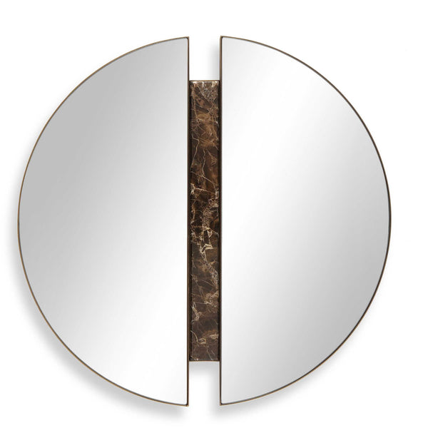 Hanover - Divided Round Mirror - Bronze / Brown