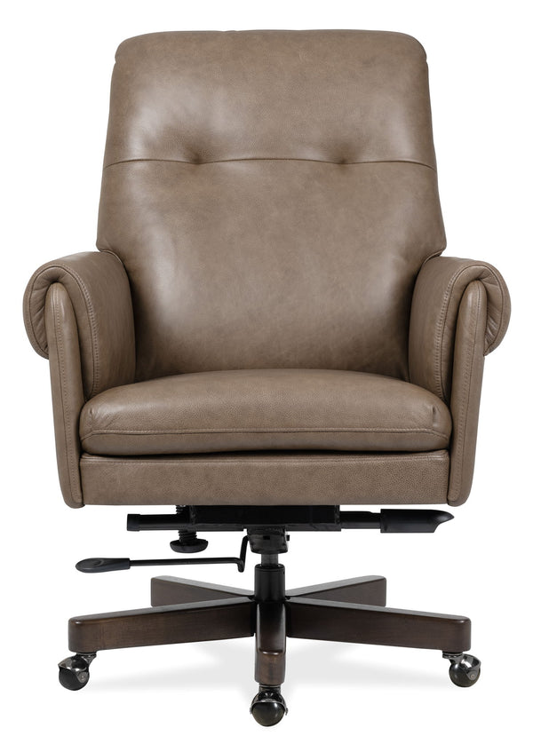 EC - Lenora Swivel Tilt Executive Chair - Dark Brown