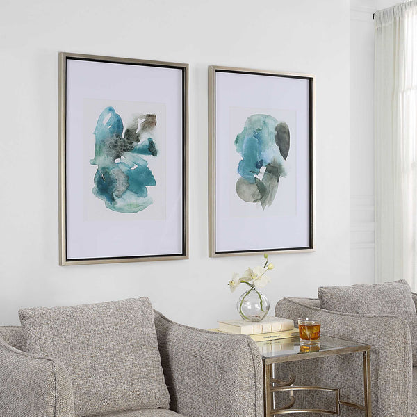 Blueprints - Watercolor Prints (Set of 2) - Light Blue