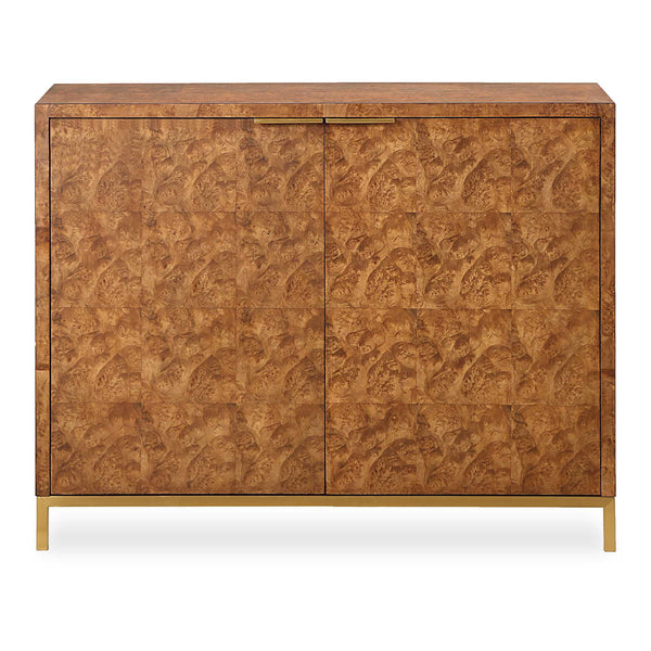 Jethro - Burl 2 Door Cabinet - Woodtone
