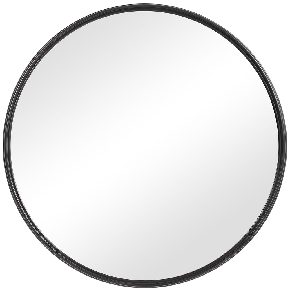 Belham - Round Iron Mirror - Black