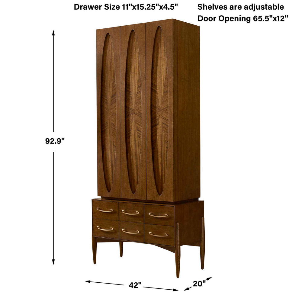 Tiger Eye - Tall Cabinet - Woodtone / Brass