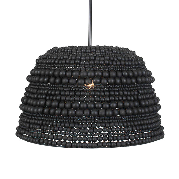 Persephone - Bead 1 Light Pendant - Black