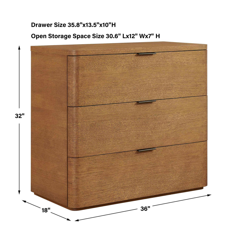 Duluth - Oak 3 Drawer Chest - Woodtone