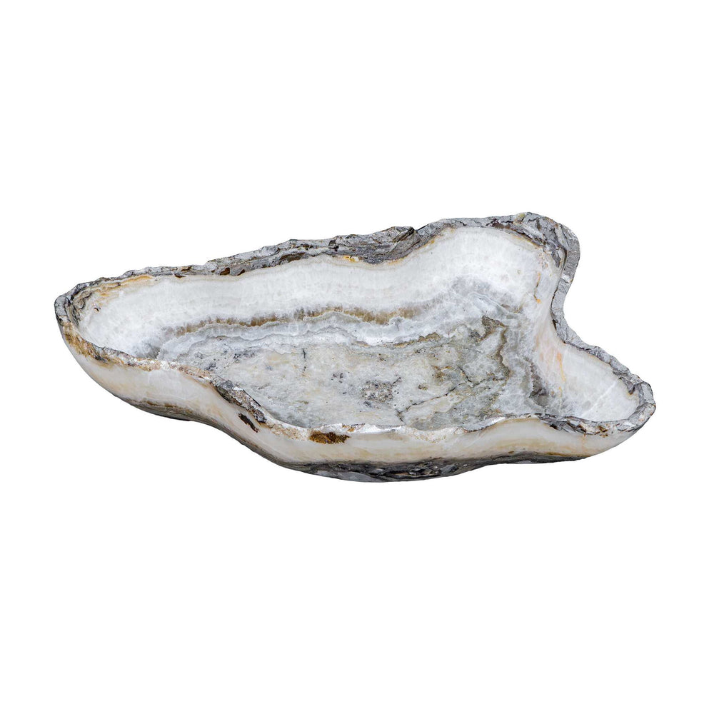 Lunara - Indoor-Outdoor Stone Bowl - Gray / White