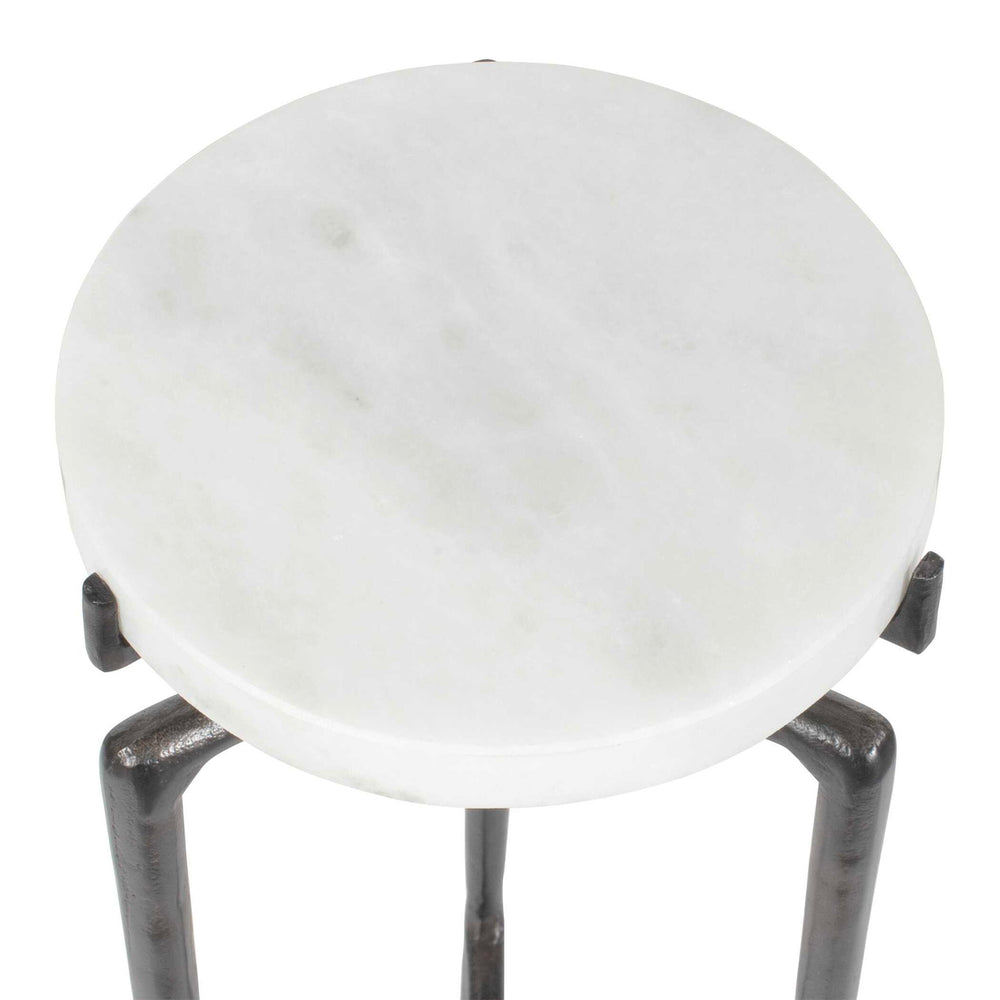 Tobias - Marble Slab Drink Table - Bronze / White
