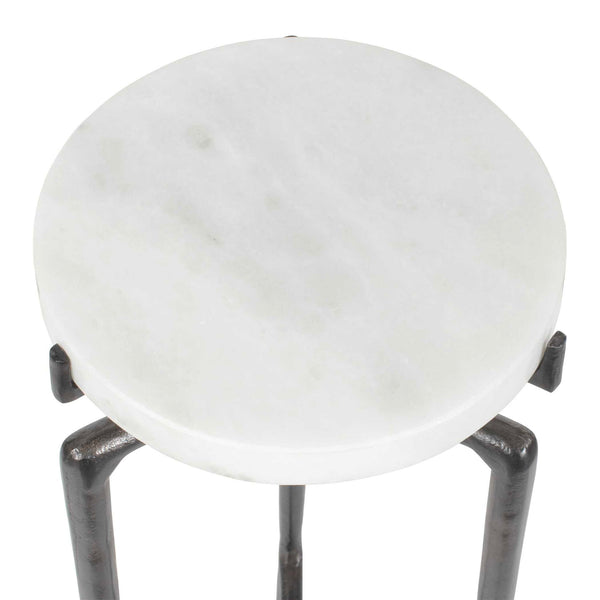 Tobias - Marble Slab Drink Table - Bronze / White