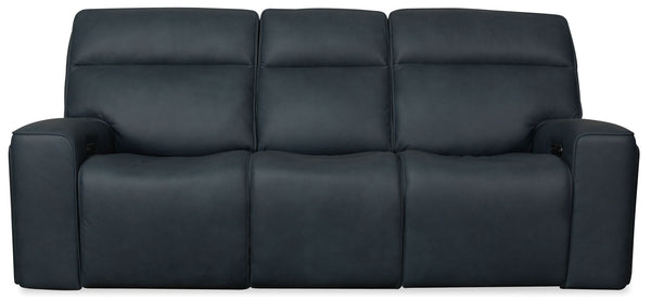 MS - Riverton Power Sofa With Power Headrest And Lumbar - Black