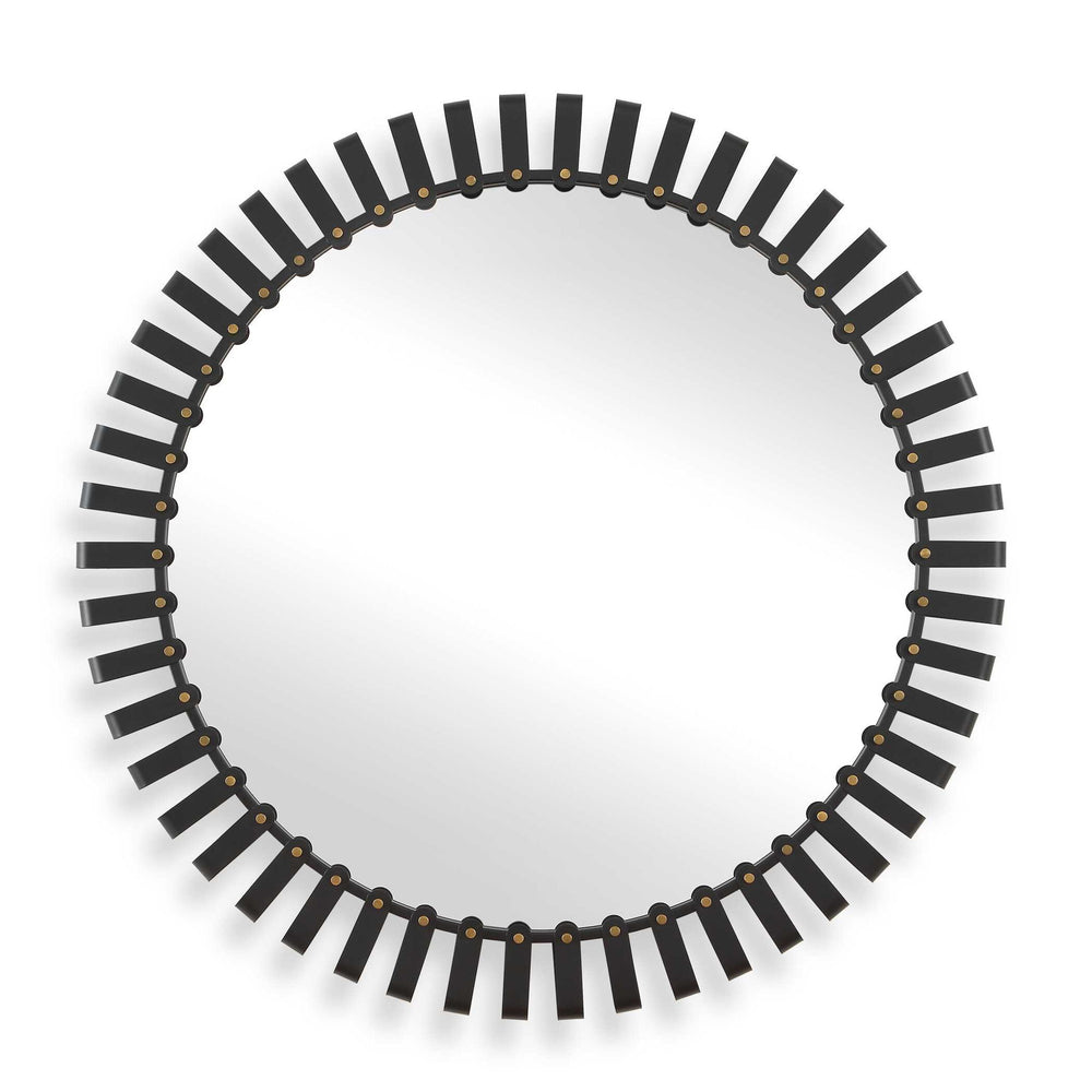 Jael - Round Iron Bands Mirror - Black
