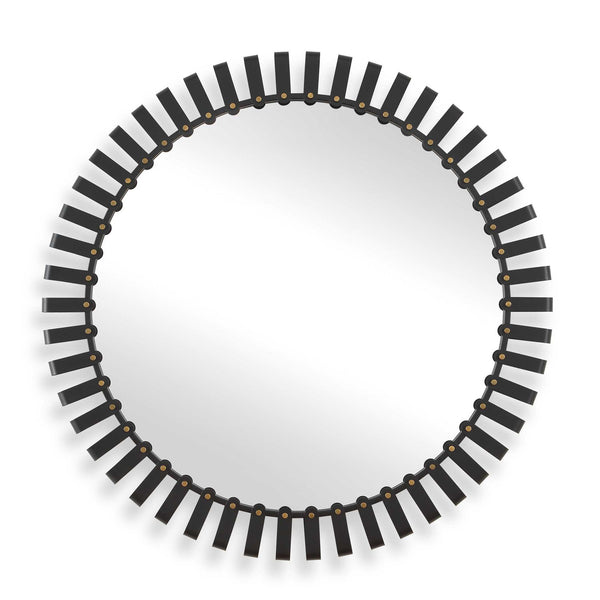 Jael - Round Iron Bands Mirror - Black
