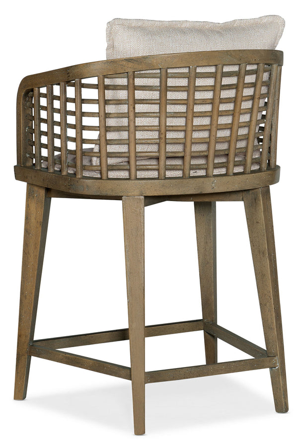 Surfrider - Sundance Barrel Back Counter Stool - Beige / Light Brown