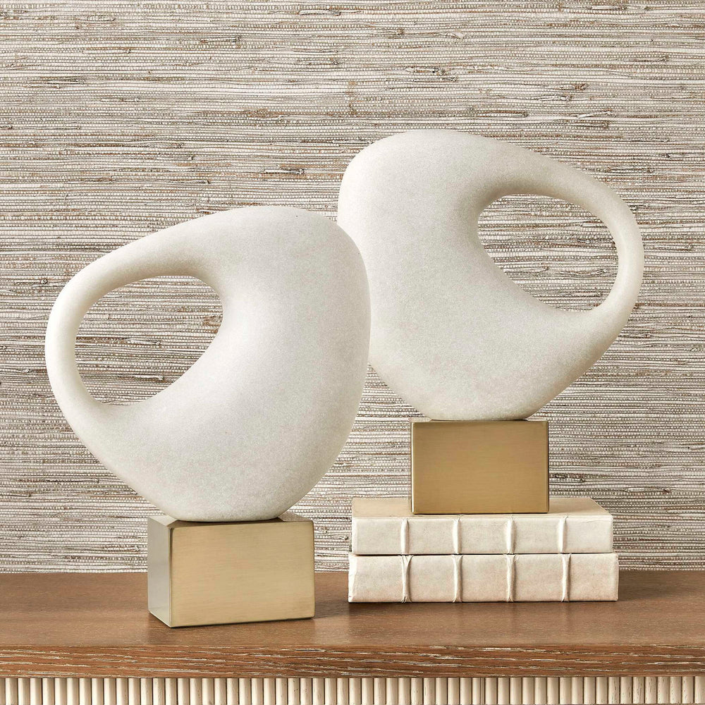Lounging Stone - Sculpture - White / Gold