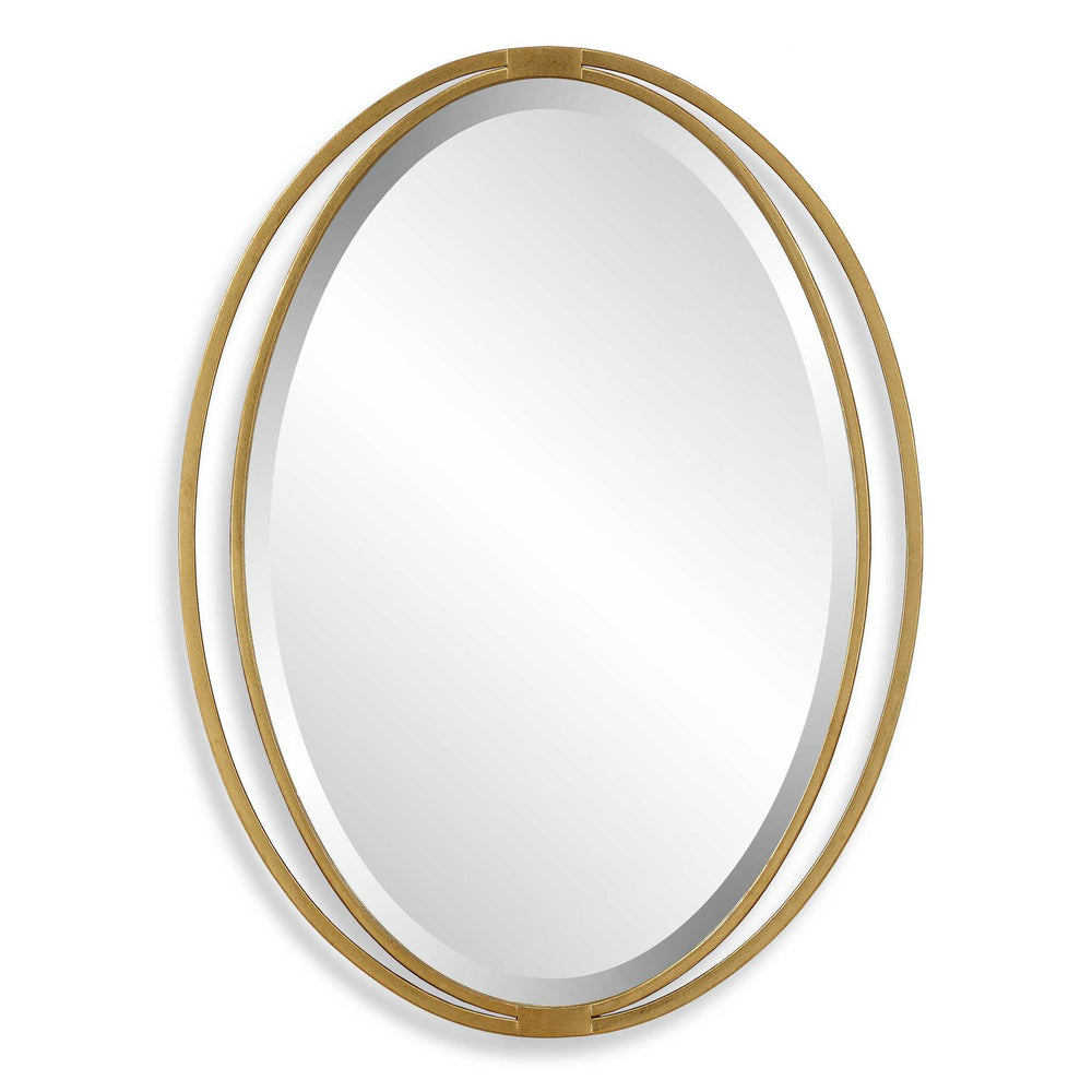 Rhodes - Gold Oval Mirror