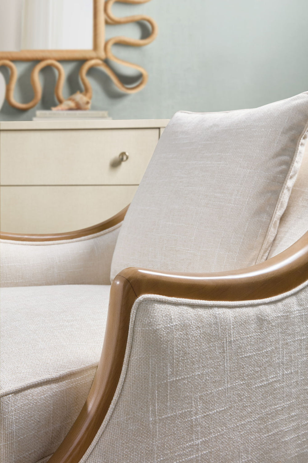 Archives - Raffia Three-Drawer Chest - Beige