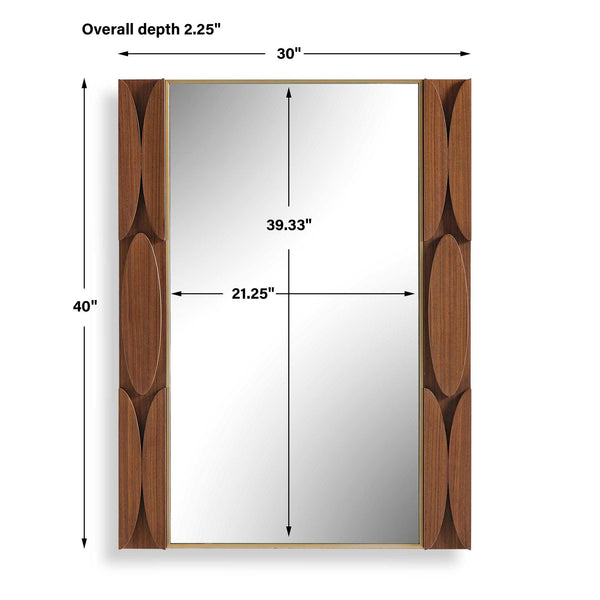 Macario - Mid-Century Wood Mirror - Woodtone