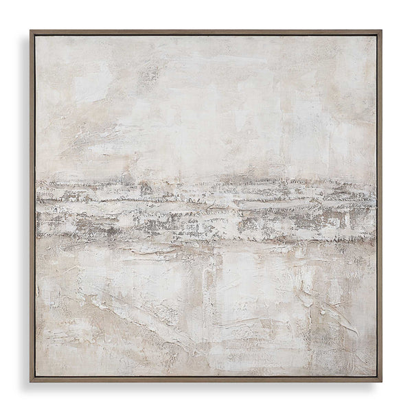 Desert Oasis - Abstract Canvas Art - Gray