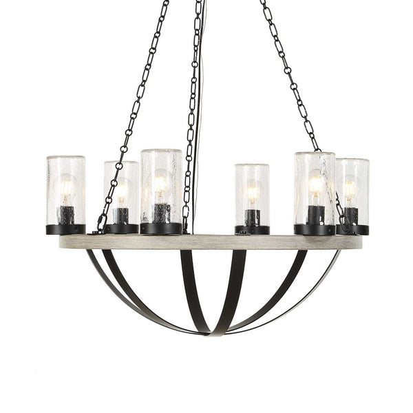 Edgecomb - 6 Light Indoor-Outdoor Chandelier - Black / Gray