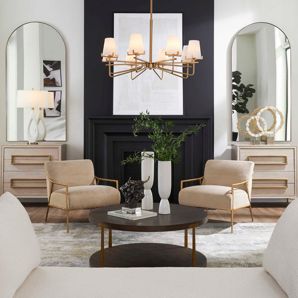 Lassen - 8 Light Chandelier - Brass