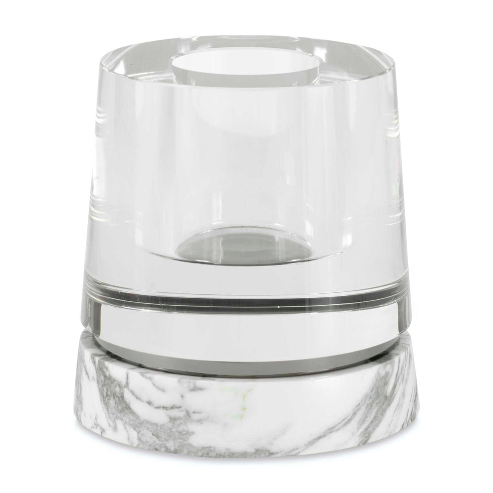 Optic - Marble Candleholder / Vase - Gray / White