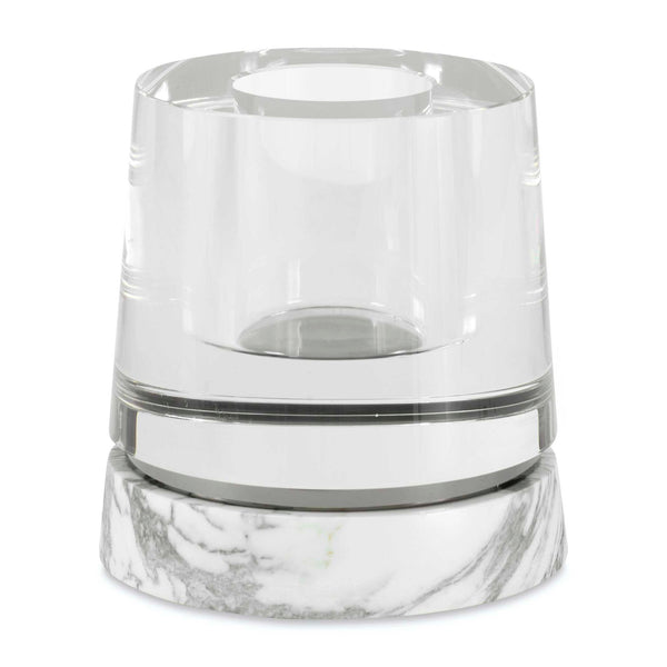 Optic - Marble Candleholder / Vase - Gray / White